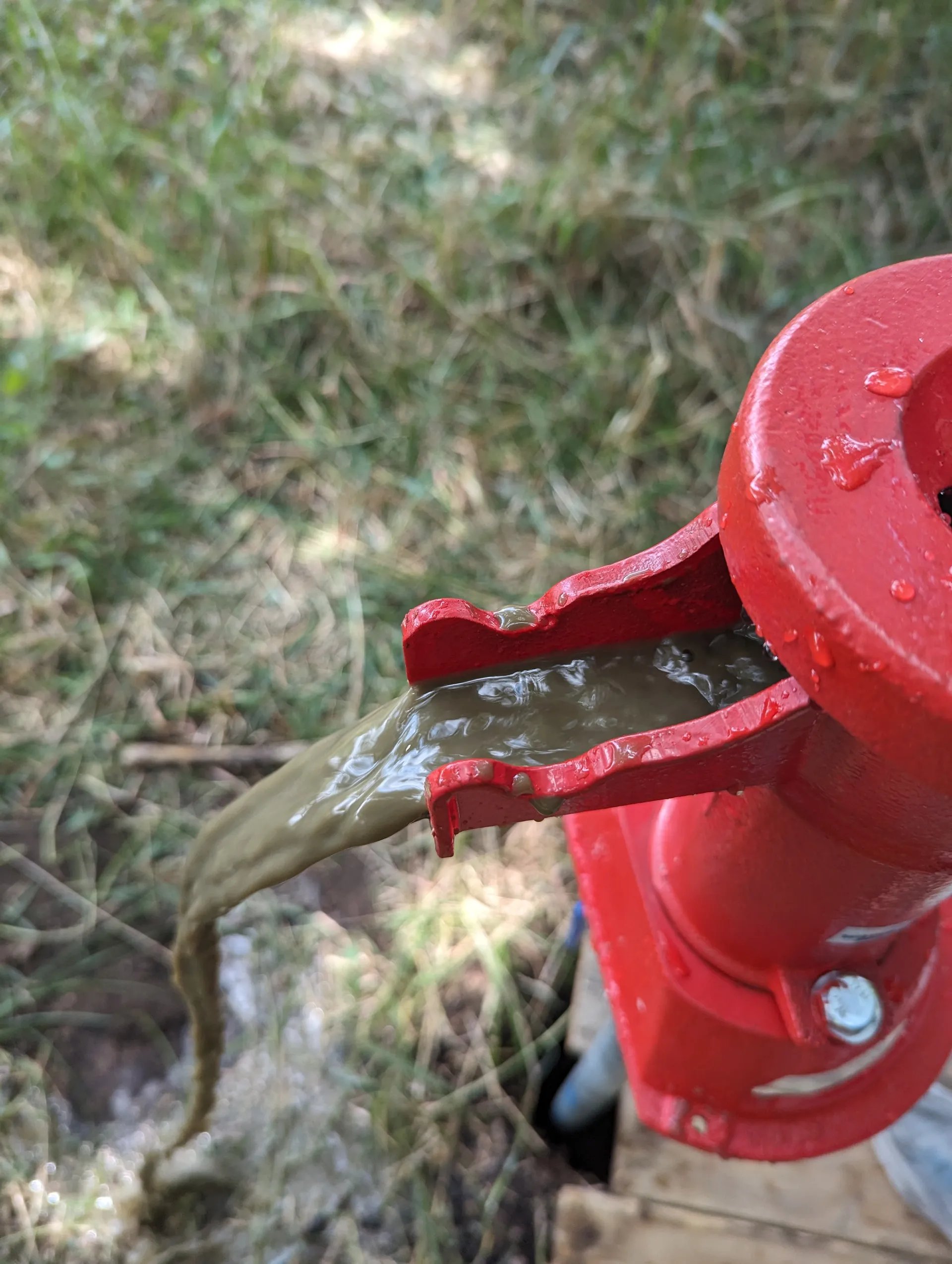 Initial pumping resulted in some very muddy water